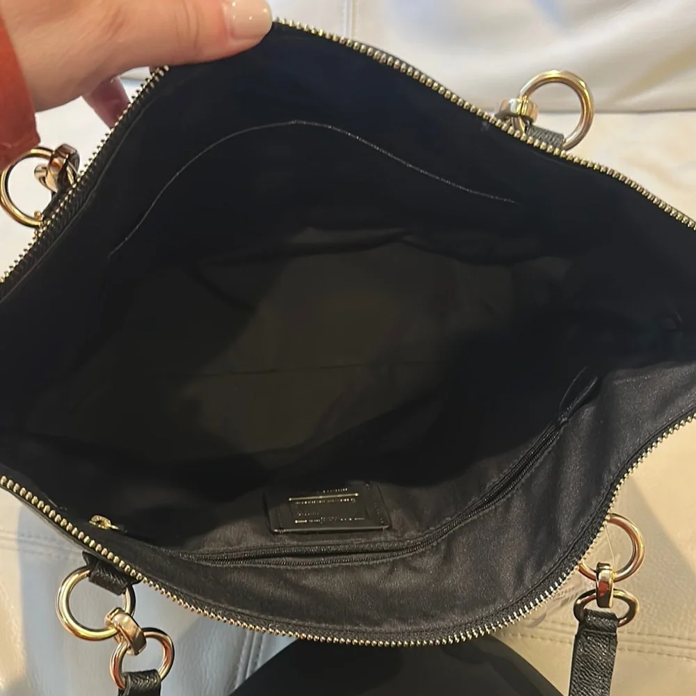 Coach Black Leather Structured Tote - Picture 3 of 6